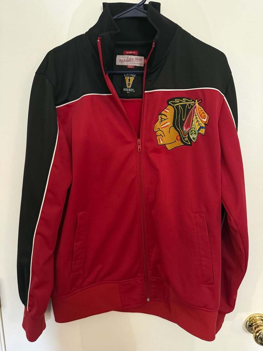 New Chicago Blackhawks Mens Size l Mitchell & Ness Track Jacket
